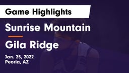 Sunrise Mountain  vs Gila Ridge  Game Highlights - Jan. 25, 2022