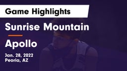 Sunrise Mountain  vs Apollo  Game Highlights - Jan. 28, 2022