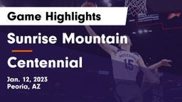 Sunrise Mountain  vs Centennial  Game Highlights - Jan. 12, 2023