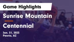 Sunrise Mountain  vs Centennial  Game Highlights - Jan. 31, 2023