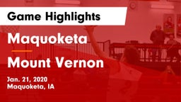 Maquoketa  vs Mount Vernon  Game Highlights - Jan. 21, 2020