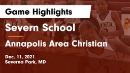 Severn School vs Annapolis Area Christian  Game Highlights - Dec. 11, 2021