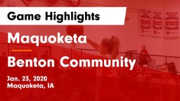 Maquoketa  vs Benton Community Game Highlights - Jan. 23, 2020