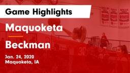 Maquoketa  vs Beckman  Game Highlights - Jan. 24, 2020