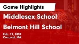 Middlesex School vs Belmont Hill School Game Highlights - Feb. 21, 2020