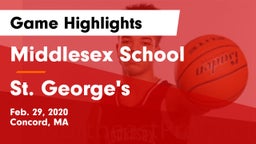Middlesex School vs St. George's  Game Highlights - Feb. 29, 2020