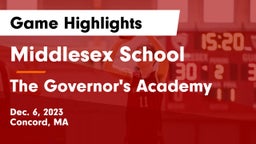 Middlesex School vs The Governor's Academy Game Highlights - Dec. 6, 2023