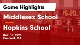 Middlesex School vs Hopkins School Game Highlights - Dec. 15, 2023