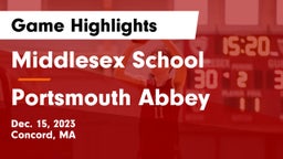 Middlesex School vs Portsmouth Abbey  Game Highlights - Dec. 15, 2023