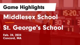 Middlesex School vs St. George's School Game Highlights - Feb. 24, 2024
