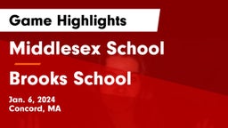 Middlesex School vs Brooks School Game Highlights - Jan. 6, 2024
