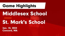 Middlesex School vs St. Mark's School Game Highlights - Jan. 10, 2024