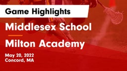 Middlesex School vs Milton Academy Game Highlights - May 20, 2022
