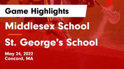 Middlesex School vs St. George's School Game Highlights - May 24, 2022