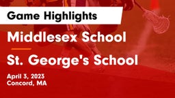 Middlesex School vs St. George's School Game Highlights - April 3, 2023