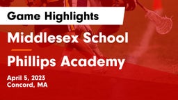 Middlesex School vs Phillips Academy Game Highlights - April 5, 2023