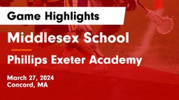 Middlesex School vs Phillips Exeter Academy Game Highlights - March 27, 2024