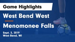 West Bend West  vs Menomonee Falls  Game Highlights - Sept. 3, 2019