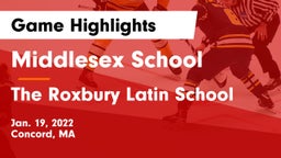 Middlesex School vs The Roxbury Latin School Game Highlights - Jan. 19, 2022