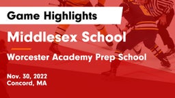 Middlesex School vs Worcester Academy Prep School Game Highlights - Nov. 30, 2022