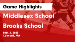 Middlesex School vs Brooks School Game Highlights - Feb. 4, 2023