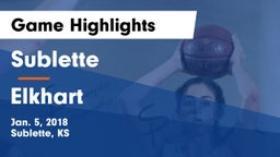 Sublette  vs Elkhart Game Highlights - Jan. 5, 2018