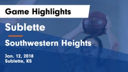 Sublette  vs Southwestern Heights  Game Highlights - Jan. 12, 2018