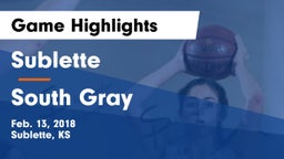 Sublette  vs South Gray Game Highlights - Feb. 13, 2018