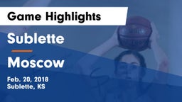 Sublette  vs Moscow Game Highlights - Feb. 20, 2018