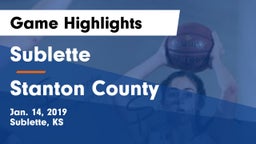 Sublette  vs Stanton County  Game Highlights - Jan. 14, 2019