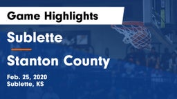 Sublette  vs Stanton County  Game Highlights - Feb. 25, 2020