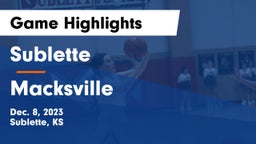 Sublette  vs Macksville  Game Highlights - Dec. 8, 2023