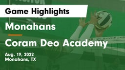 Monahans  vs Coram Deo Academy Game Highlights - Aug. 19, 2022