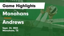Monahans  vs Andrews  Game Highlights - Sept. 24, 2022