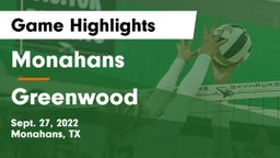 Monahans  vs Greenwood   Game Highlights - Sept. 27, 2022