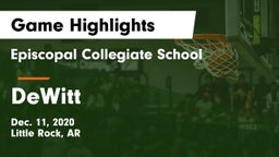 Episcopal Collegiate School vs DeWitt  Game Highlights - Dec. 11, 2020