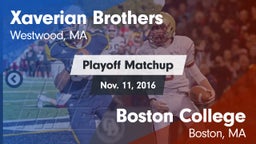 Matchup: Xaverian Brothers vs. Boston College  2016
