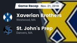 Recap: Xaverian Brothers  vs. St. John's Prep 2018