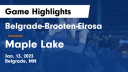 Belgrade-Brooten-Elrosa  vs Maple Lake  Game Highlights - Jan. 13, 2023