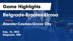 Belgrade-Brooten-Elrosa  vs Atwater-Cosmos-Grove City  Game Highlights - Feb. 10, 2023