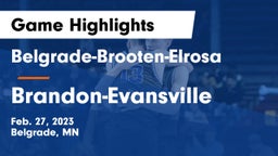 Belgrade-Brooten-Elrosa  vs Brandon-Evansville  Game Highlights - Feb. 27, 2023