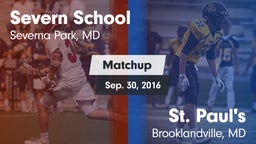 Matchup: Severn School vs. St. Paul's  2016