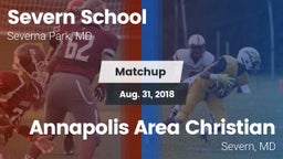 Matchup: Severn School vs. Annapolis Area Christian  2018
