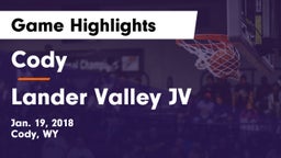 Cody  vs Lander Valley  JV Game Highlights - Jan. 19, 2018