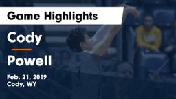 Cody  vs Powell  Game Highlights - Feb. 21, 2019