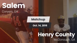 Matchup: Salem  vs. Henry County  2016