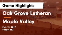 Oak Grove Lutheran  vs Maple Valley  Game Highlights - Feb 13, 2017