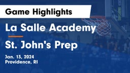 La Salle Academy vs St. John's Prep Game Highlights - Jan. 13, 2024