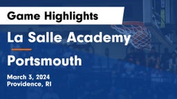 La Salle Academy vs Portsmouth  Game Highlights - March 3, 2024