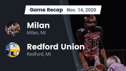 Recap: Milan  vs. Redford Union  2020